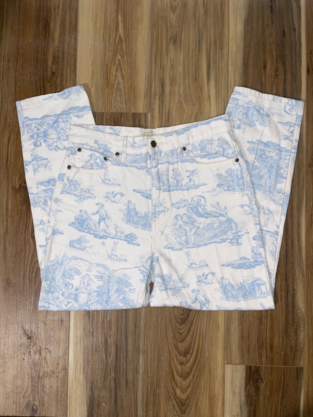 Urban Outfitters x Laura Ashley Ryder Cherub High-Rise Patterned Jeans